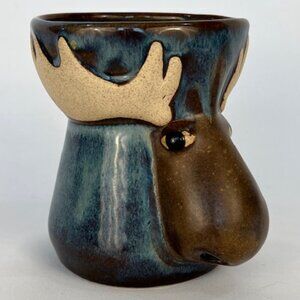 Birchstone Pottery Maine RAD Design Moose Elk Stoneware Vase / Egg Separator